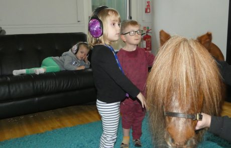 Children with Smurf the Therapy Pony